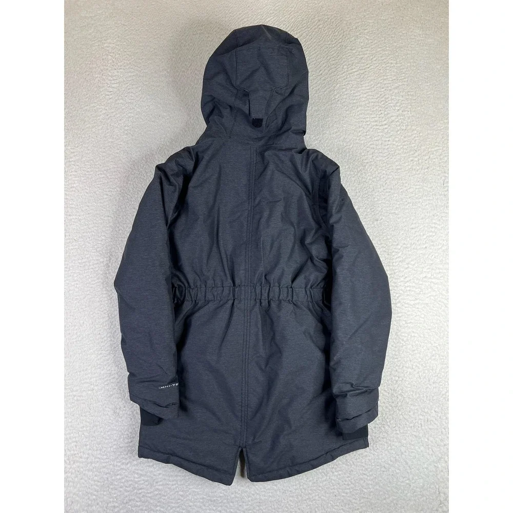 Columbia Parka Coat Youth 10/12 Gray Omni-Tech Faux Fur Hooded Insulated‎ Winter